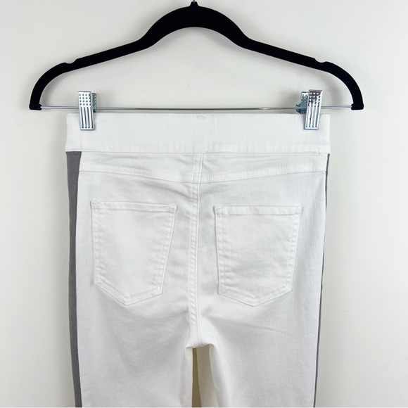 Spanx White Raw Hem Pull on Skinny Jeans with Side Stripe Size XS (0) NWT - Picture 7 of 14